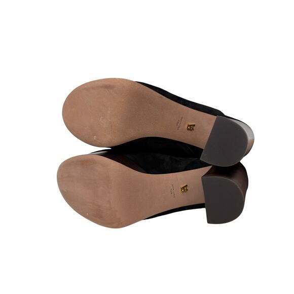 Veronica Beard Maren Platform Suede Mules Womens Size 7.5 Black Stacked Heel - Picture 6 of 7